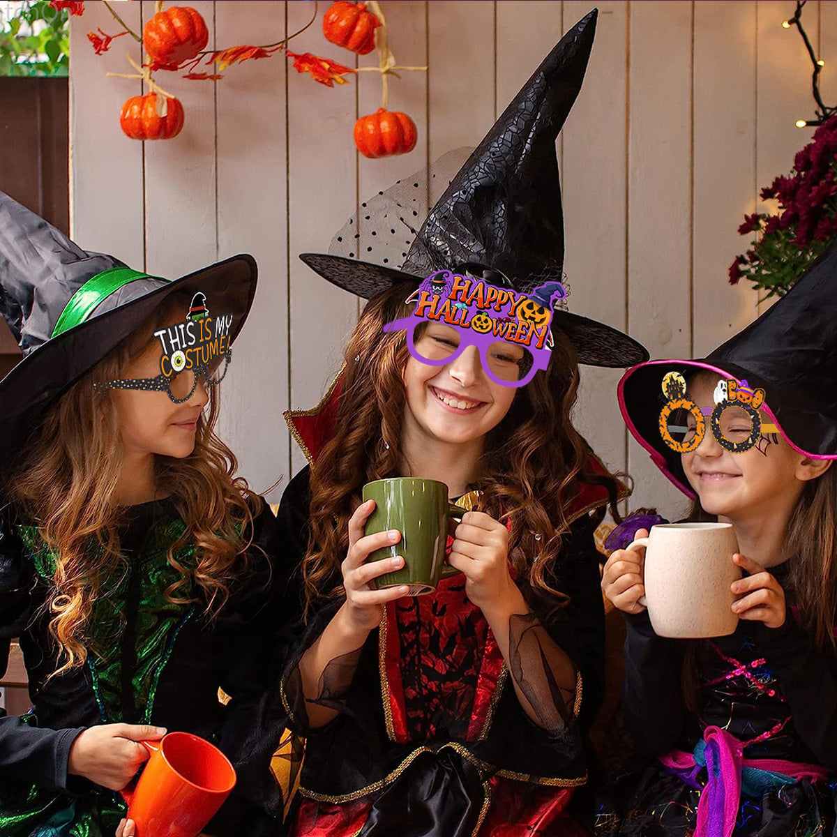 Halloween Pumpkin Bat Ghost Costume Party Glasses