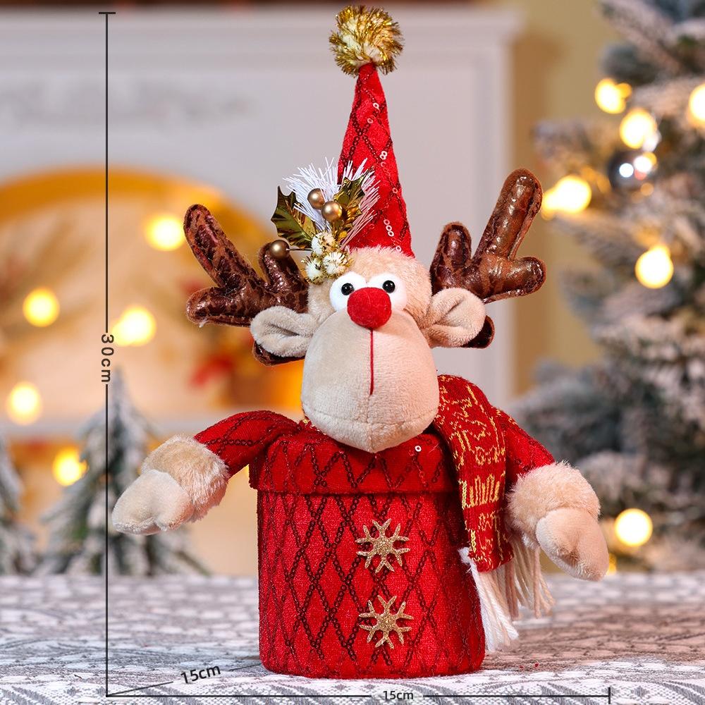 Christmas Apple Candy Gift Box With Santa Snowman Reindeer