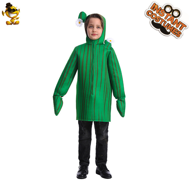 Cactus Costume Kids Jumpsuit Party Cosplay Stage Outfit