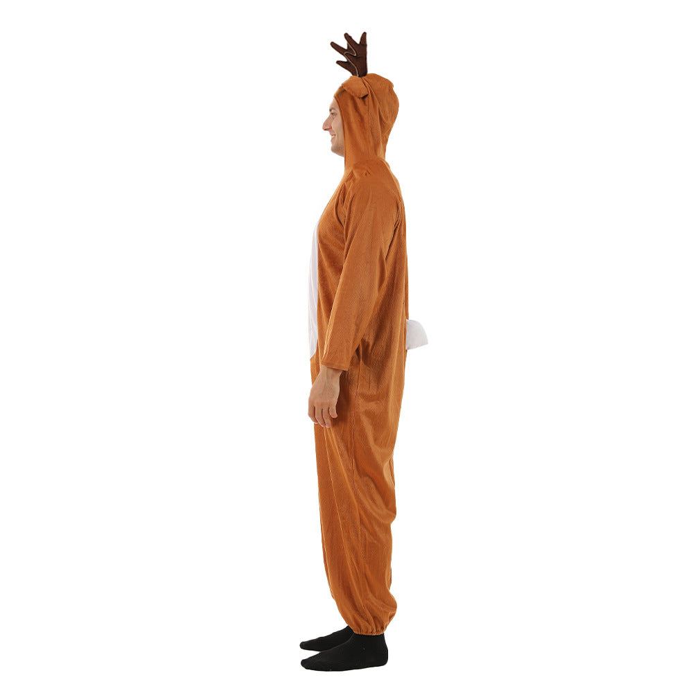 Christmas Reindeer Onesie Couple Costume Party Stage Prop