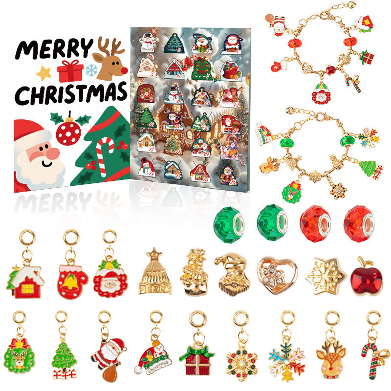 DIY Creative Children's Bracelet Silver Christmas Advent Calendar Surprise Blind Box