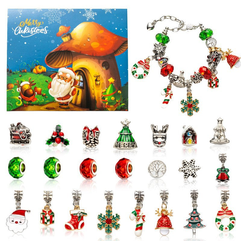 DIY Creative Children's Bracelet Silver Christmas Advent Calendar Surprise Blind Box