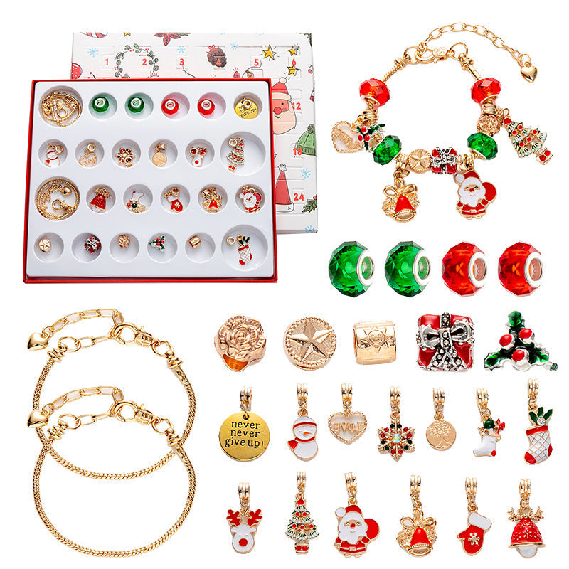 DIY Creative Children's Bracelet Silver Christmas Advent Calendar Surprise Blind Box