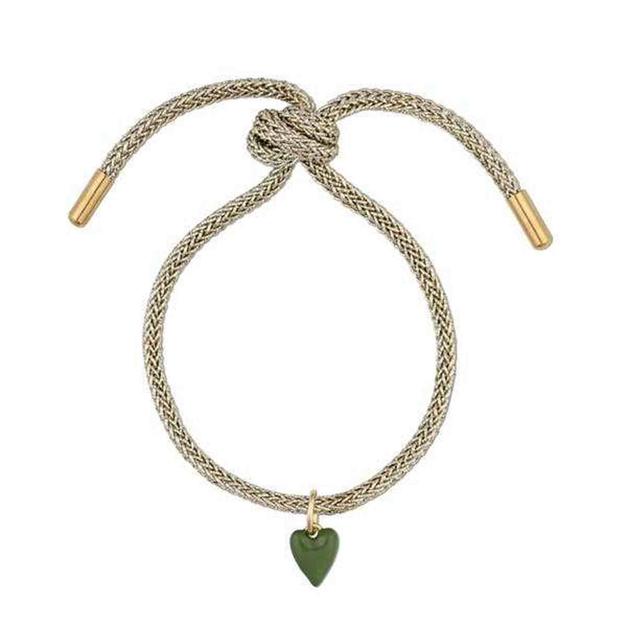 Gold Lurex Bracelet with Mini Heart: Pink