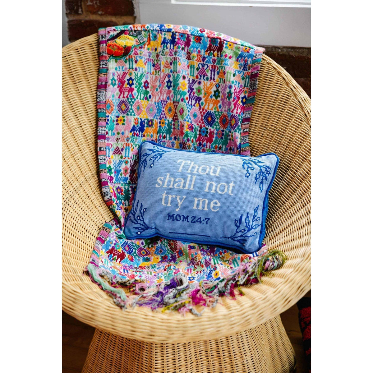 Try Me Needlepoint Pillow