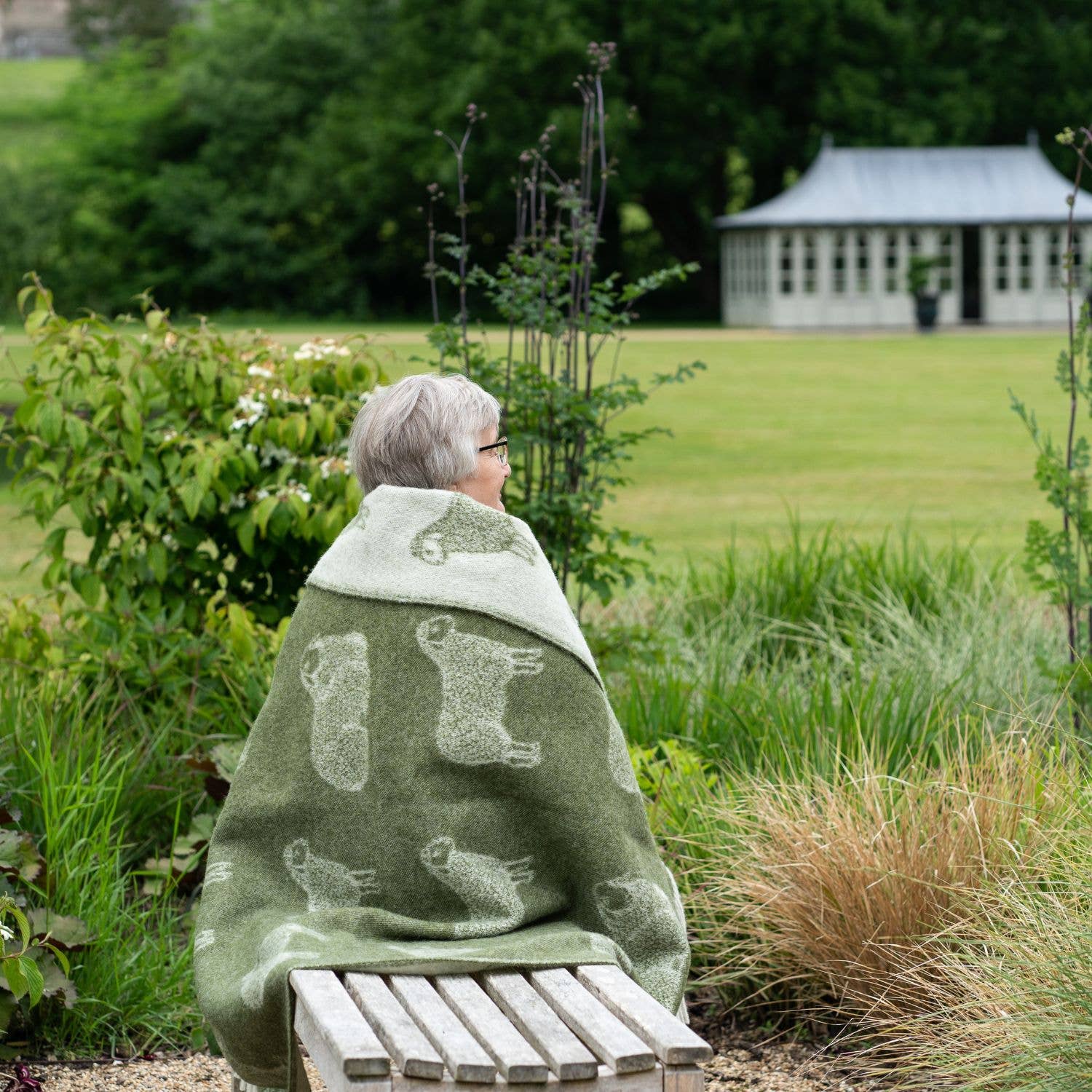 Moss Green Sheep Pure Wool Throw