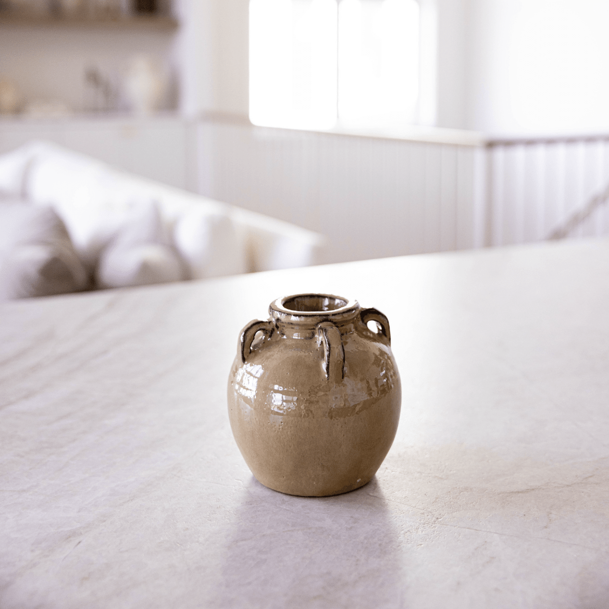 Chevalier Cream Glazed Vase With Handles