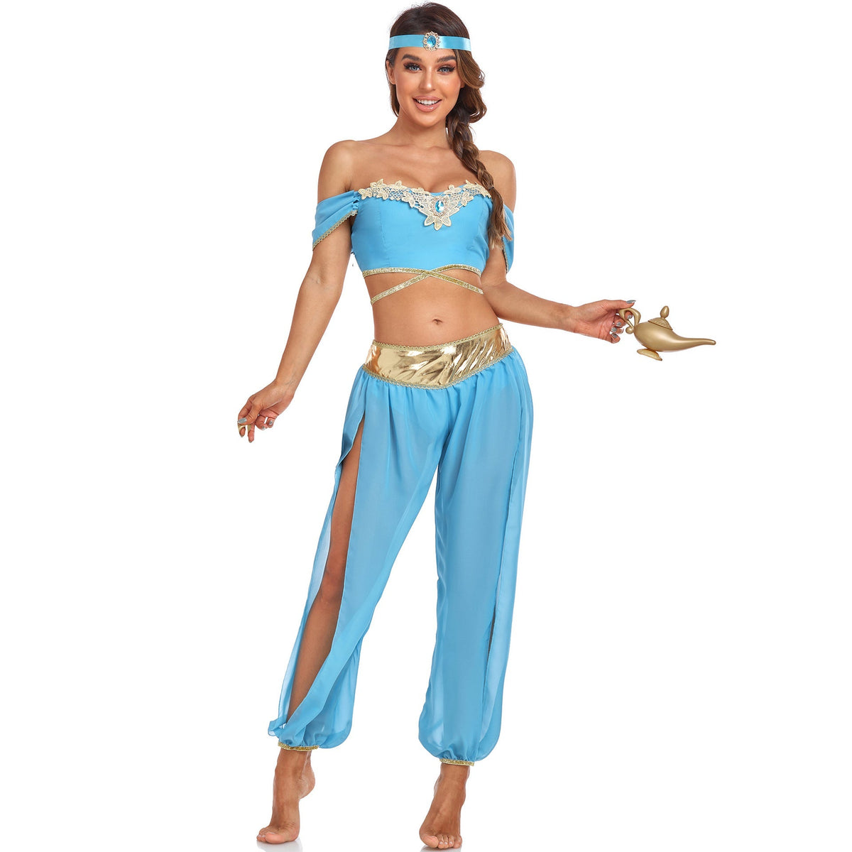 Aladdin Jasmine Princess Costume Halloween Party Dress