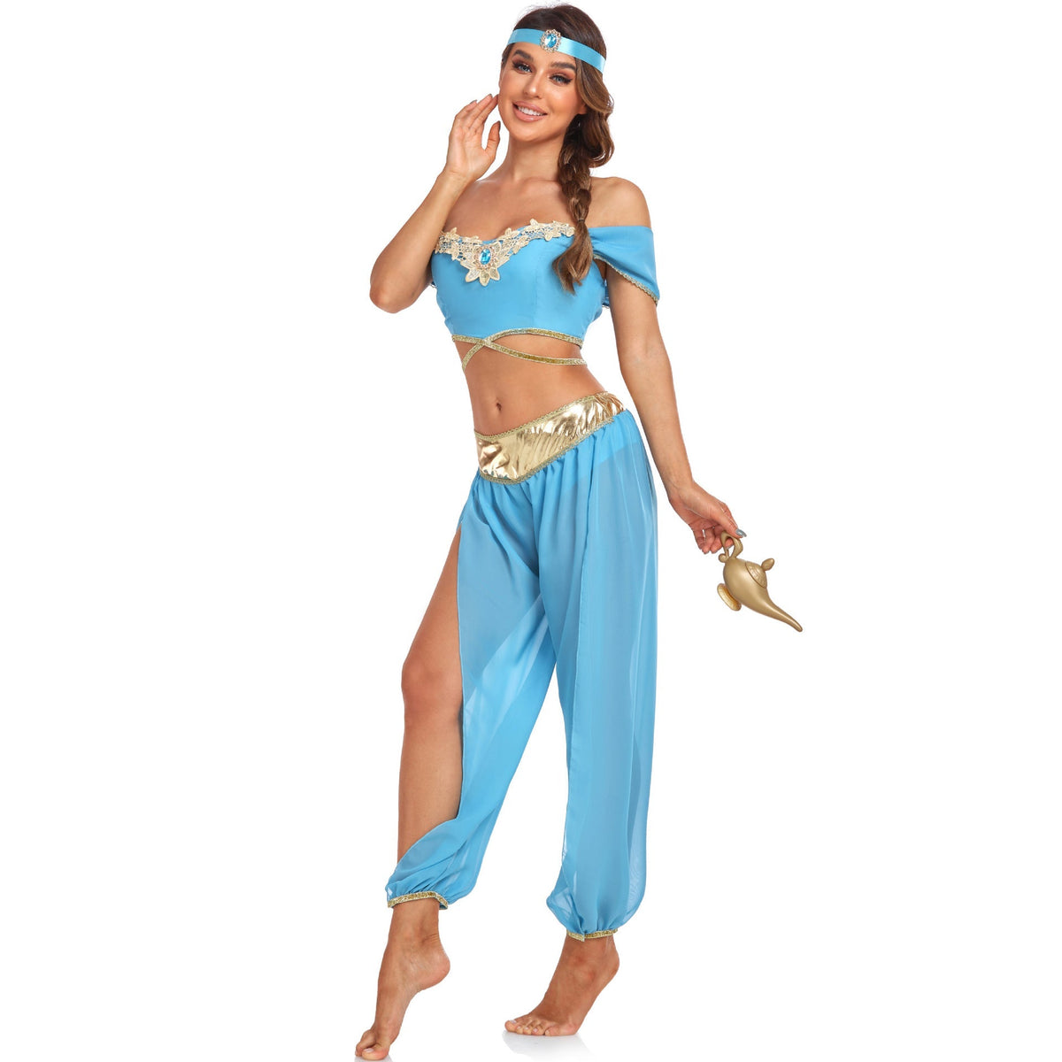 Aladdin Jasmine Princess Costume Halloween Party Dress