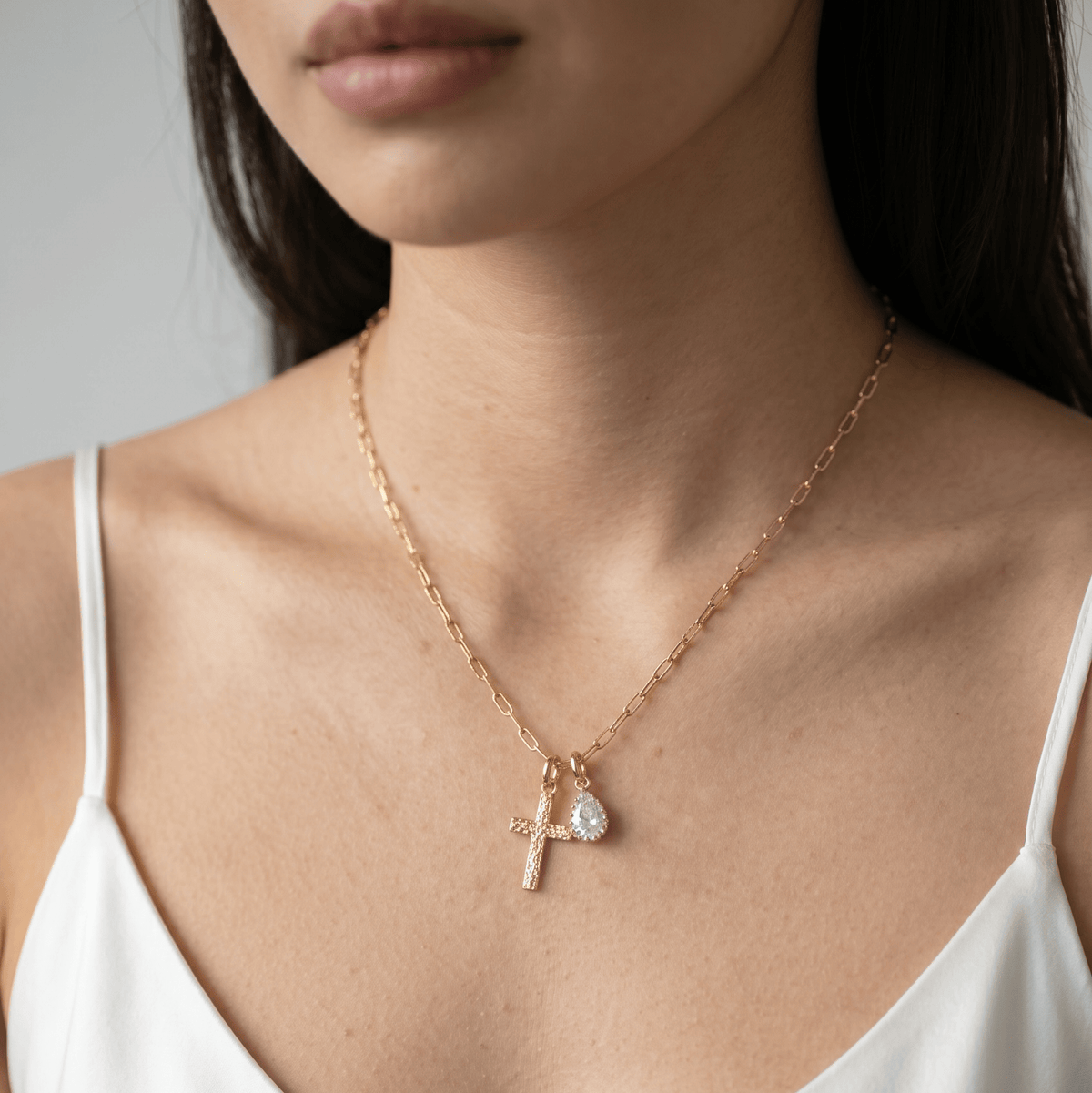 18k Gold Filled Victorian Cross Charm
