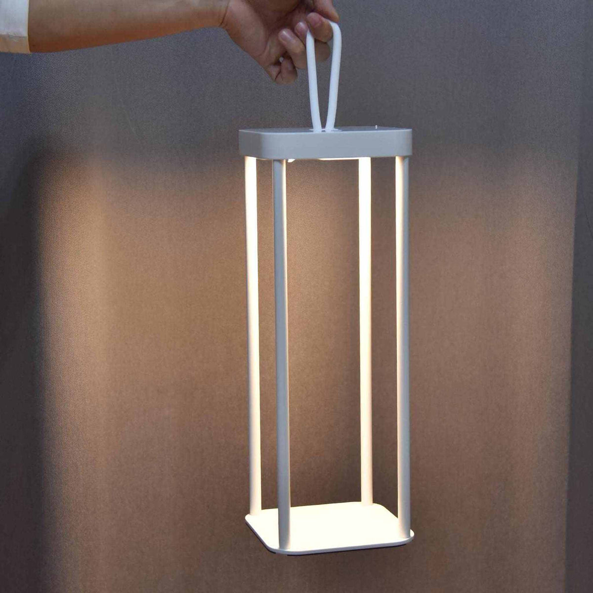 White Outdoor Modern Lantern Rechargeable