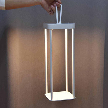 White Outdoor Modern Lantern Rechargeable