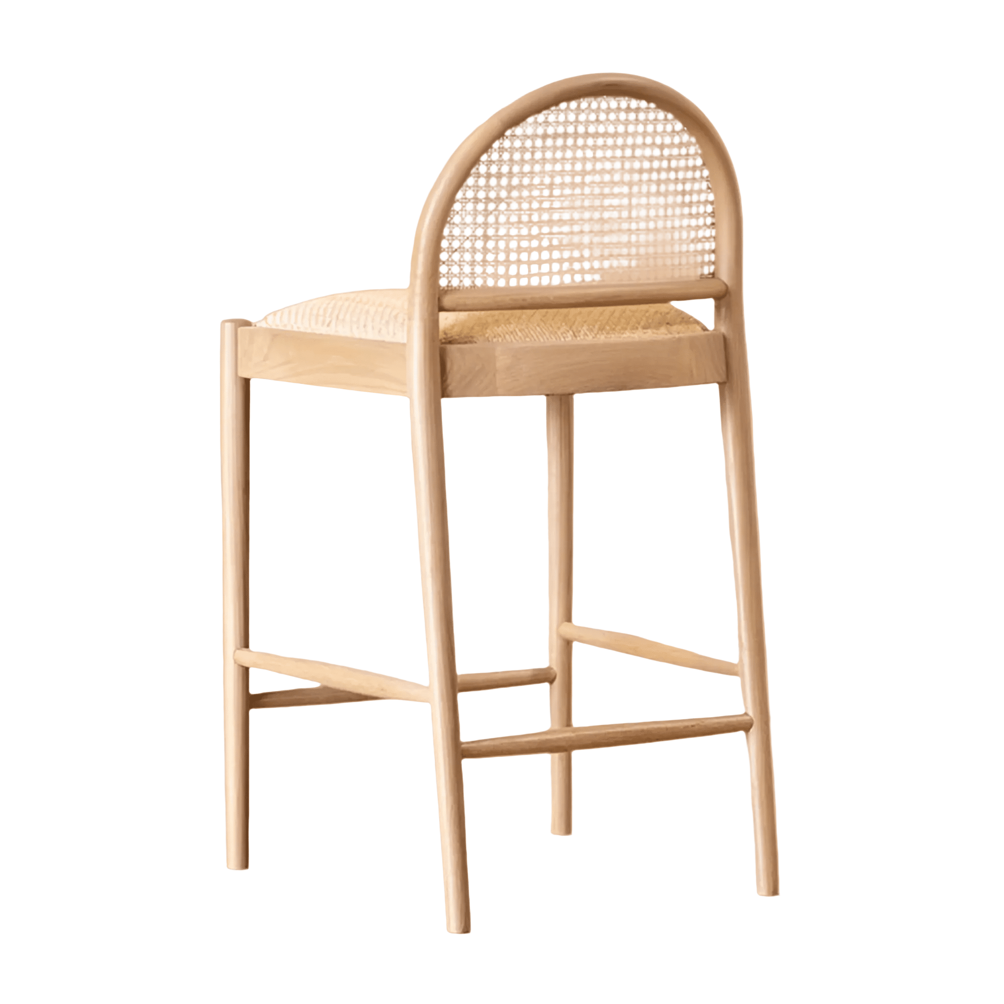 Solano Cane Back Counter Stool ¡ª Oak & Rattan
