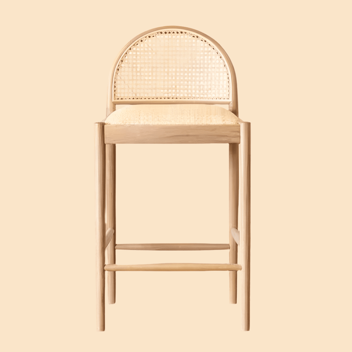 Solano Cane Back Counter Stool ¡ª Oak & Rattan