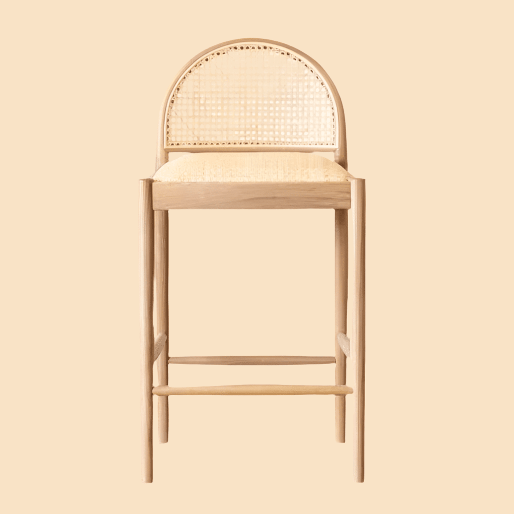 Solano Cane Back Counter Stool ¡ª Oak & Rattan