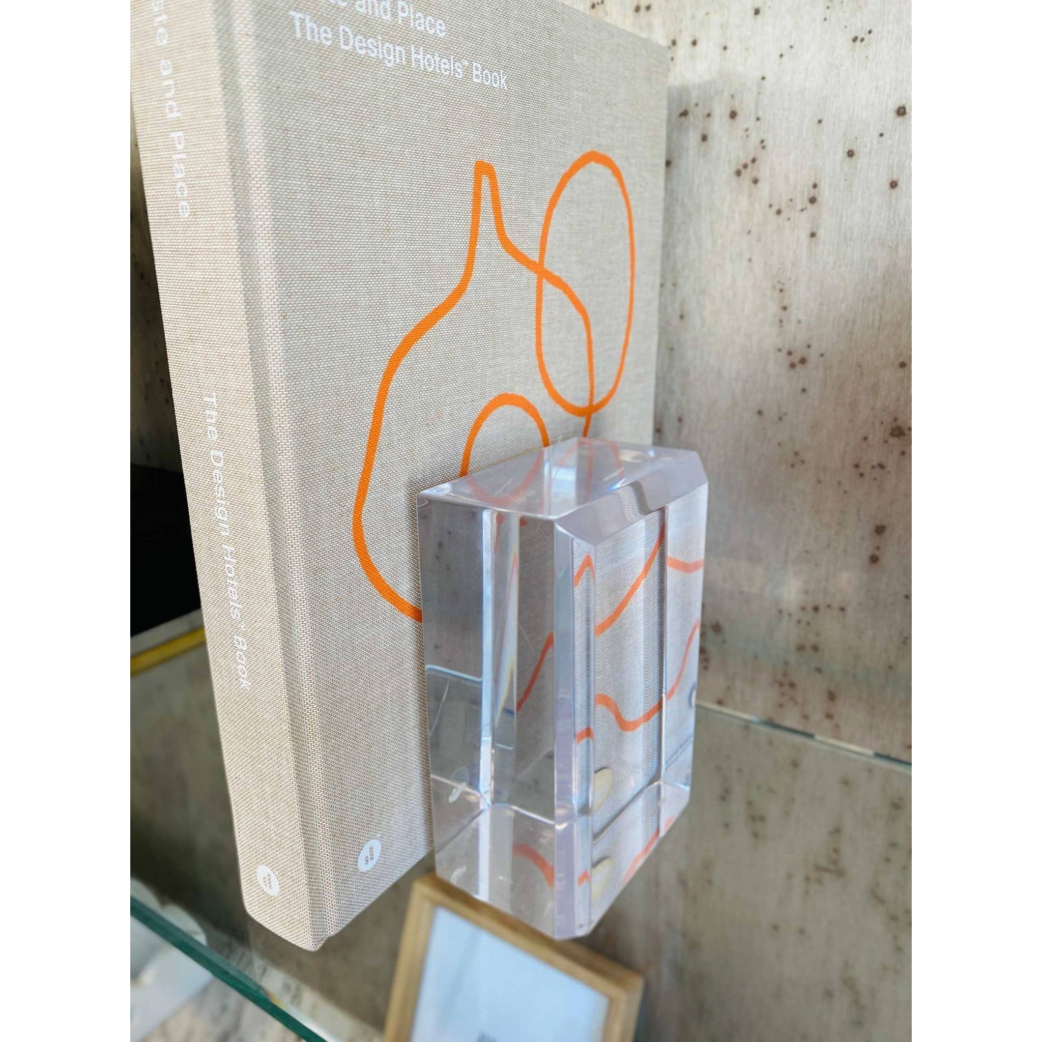 Astrolite Beveled Lucite Bookends