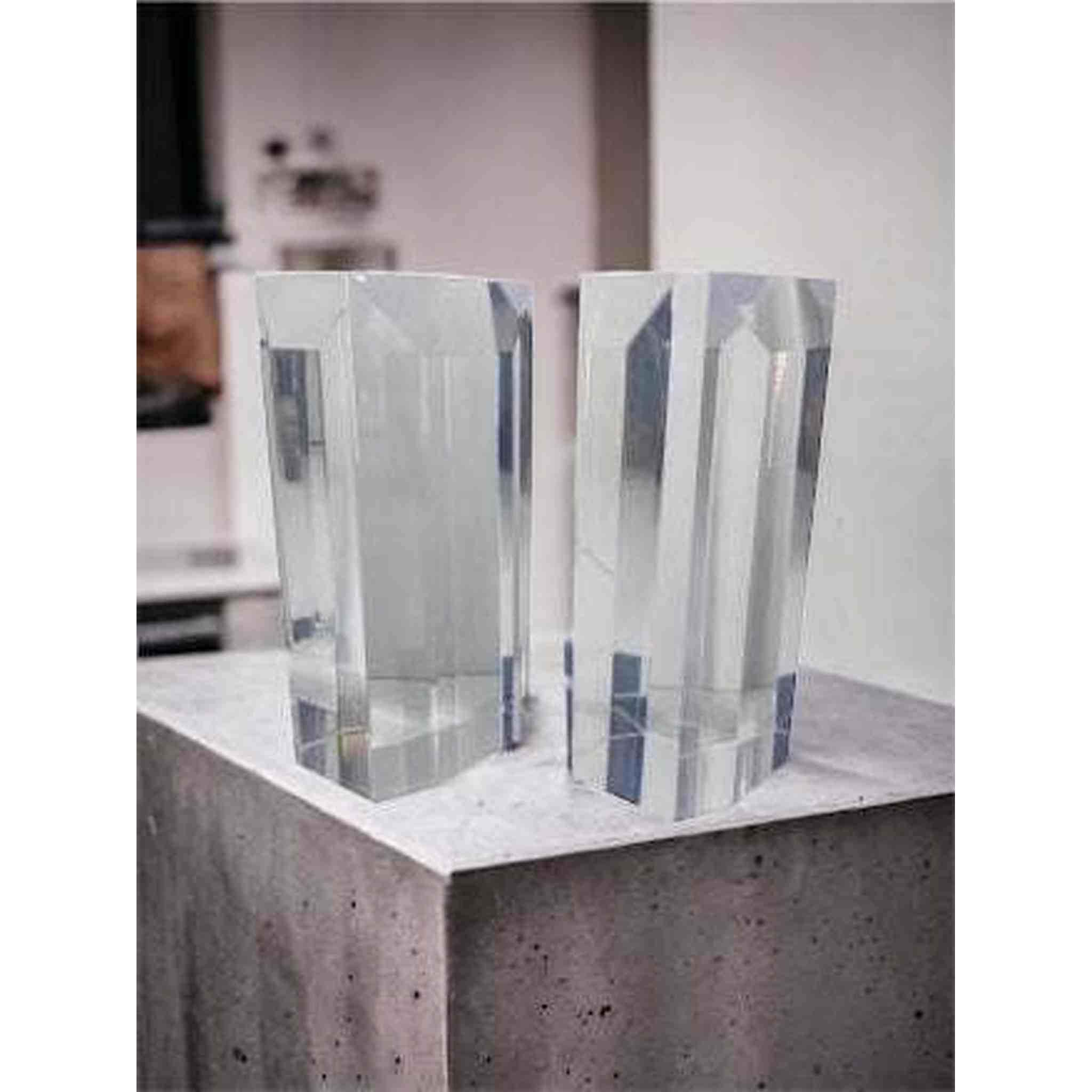Astrolite Beveled Lucite Bookends