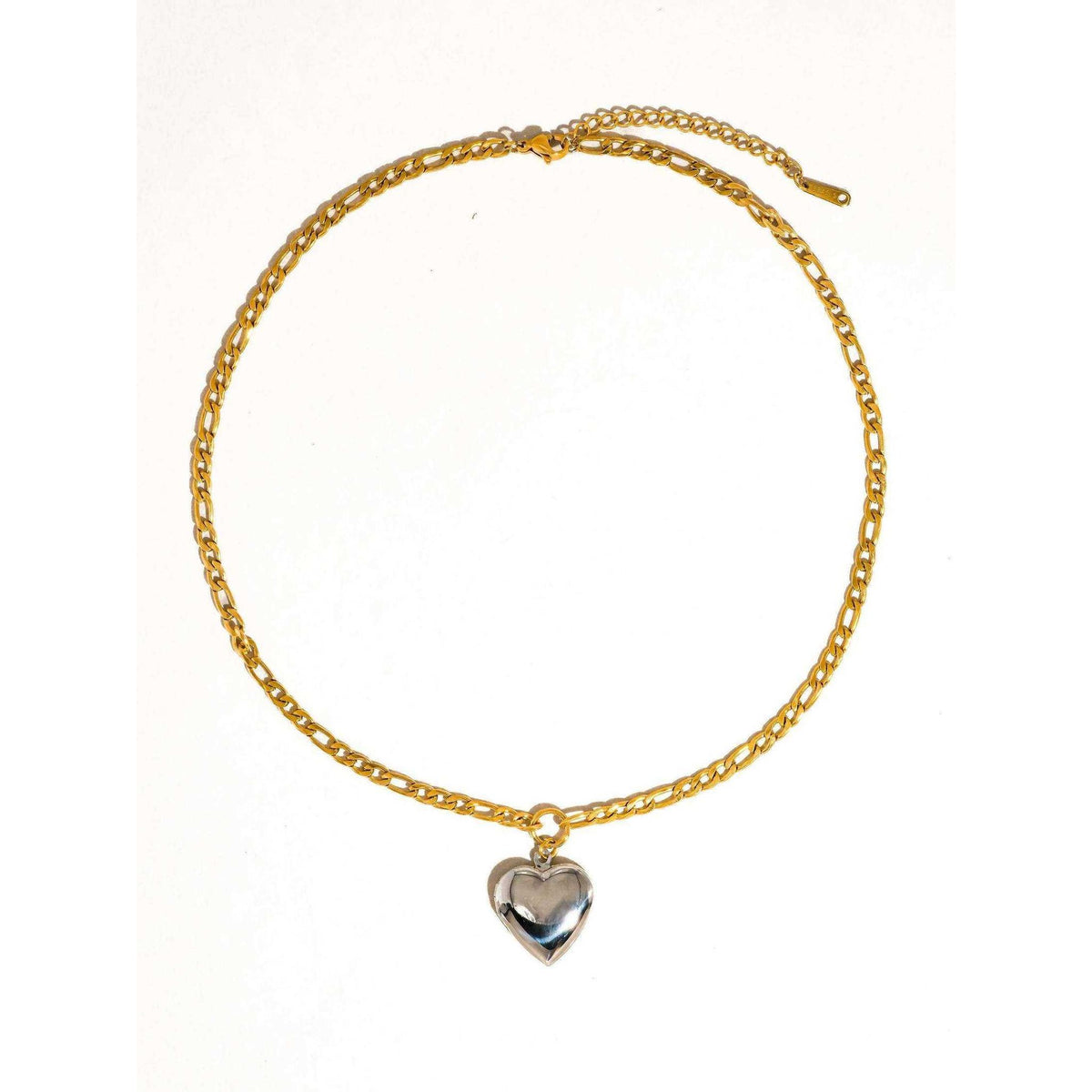 Heidi 18K Gold Non-Tarnish Two Tone Heart Locket Necklace