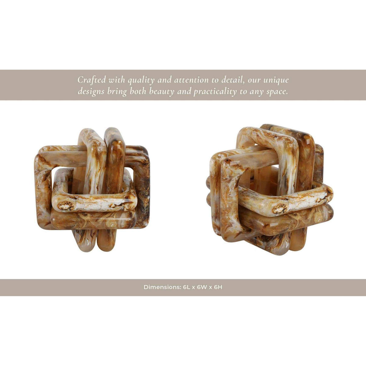 Tan 6 in. Marbled Resin Knot