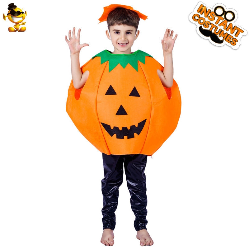 Boys And Girls Cute Pumpkin Halloween Party Cosplay Costumes Two Pieces Suits