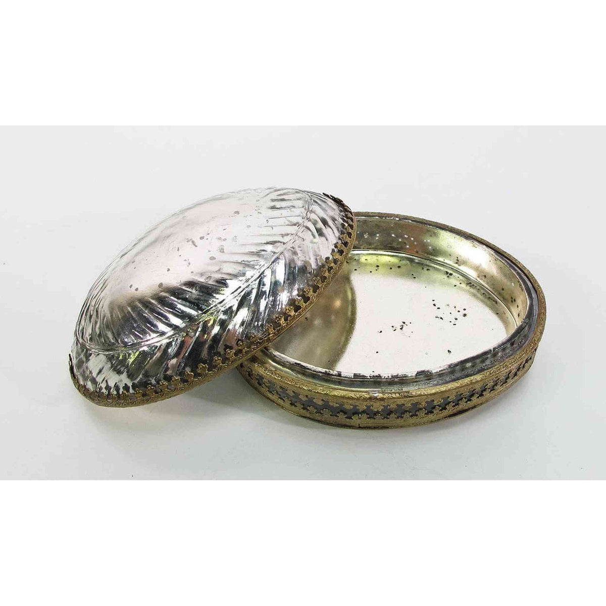 Antique Glass Egg Shaped Box