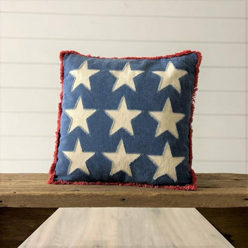Stonewashed Americana Stars Throw Pillow