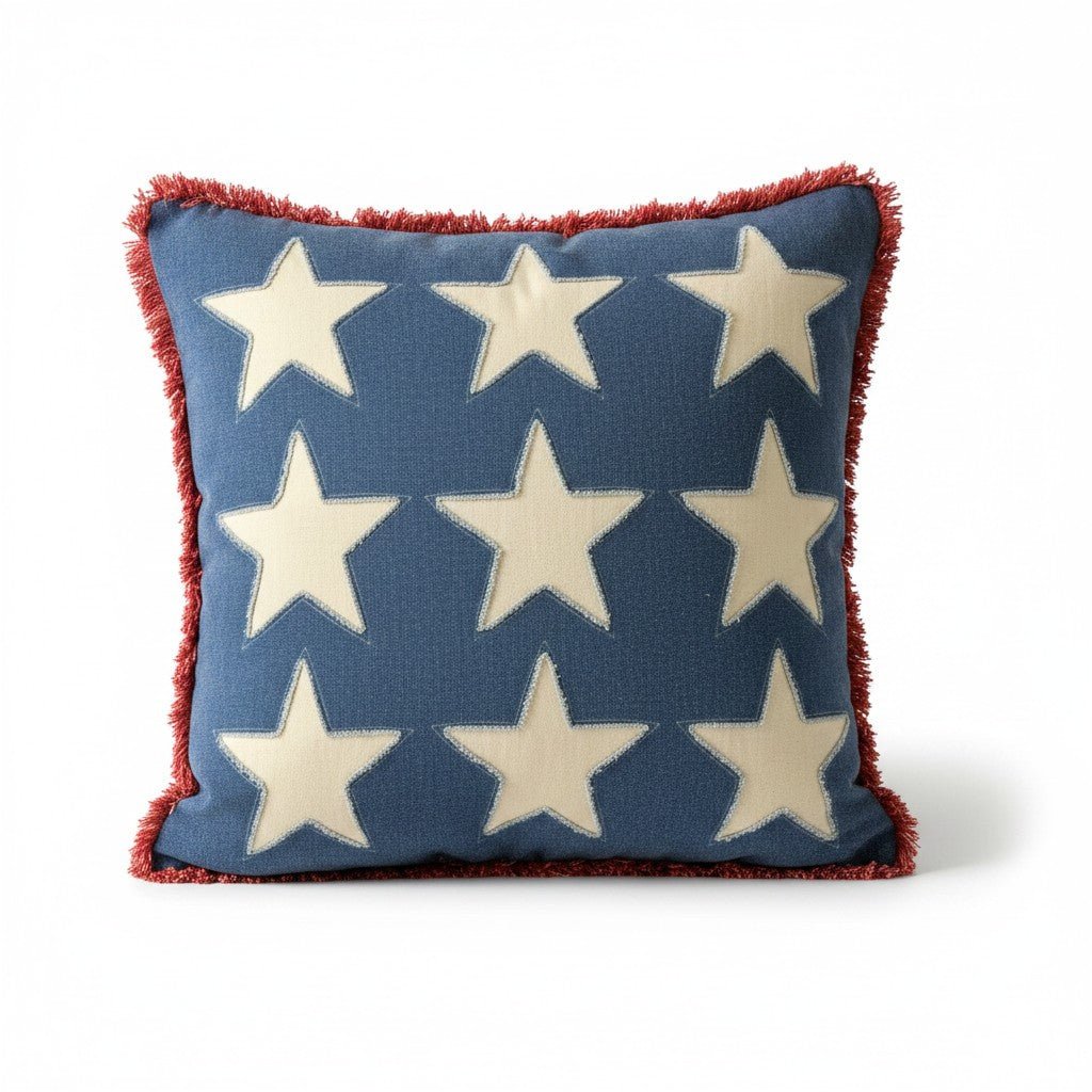 Stonewashed Americana Stars Throw Pillow