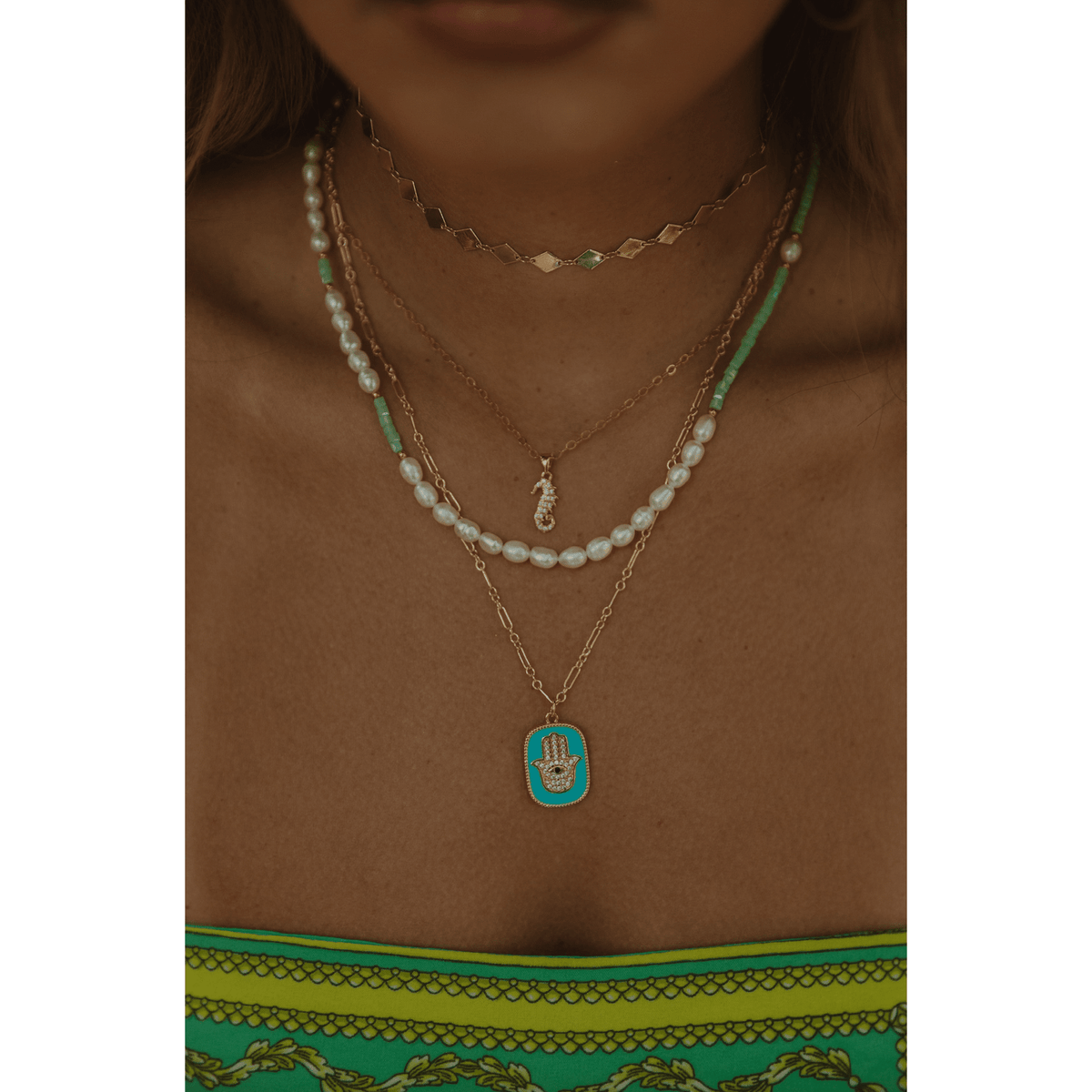The Hamsa Evil Eye Tag Necklace