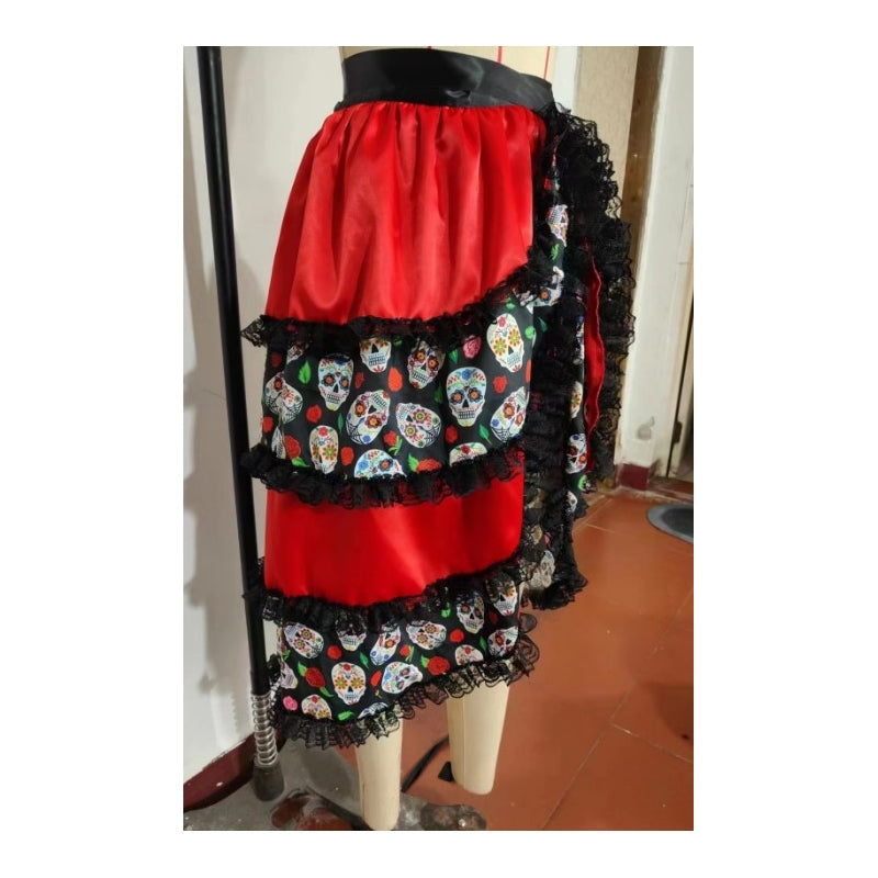 Red Velvet Hooded Cloak For Halloween Cosplay S-XL