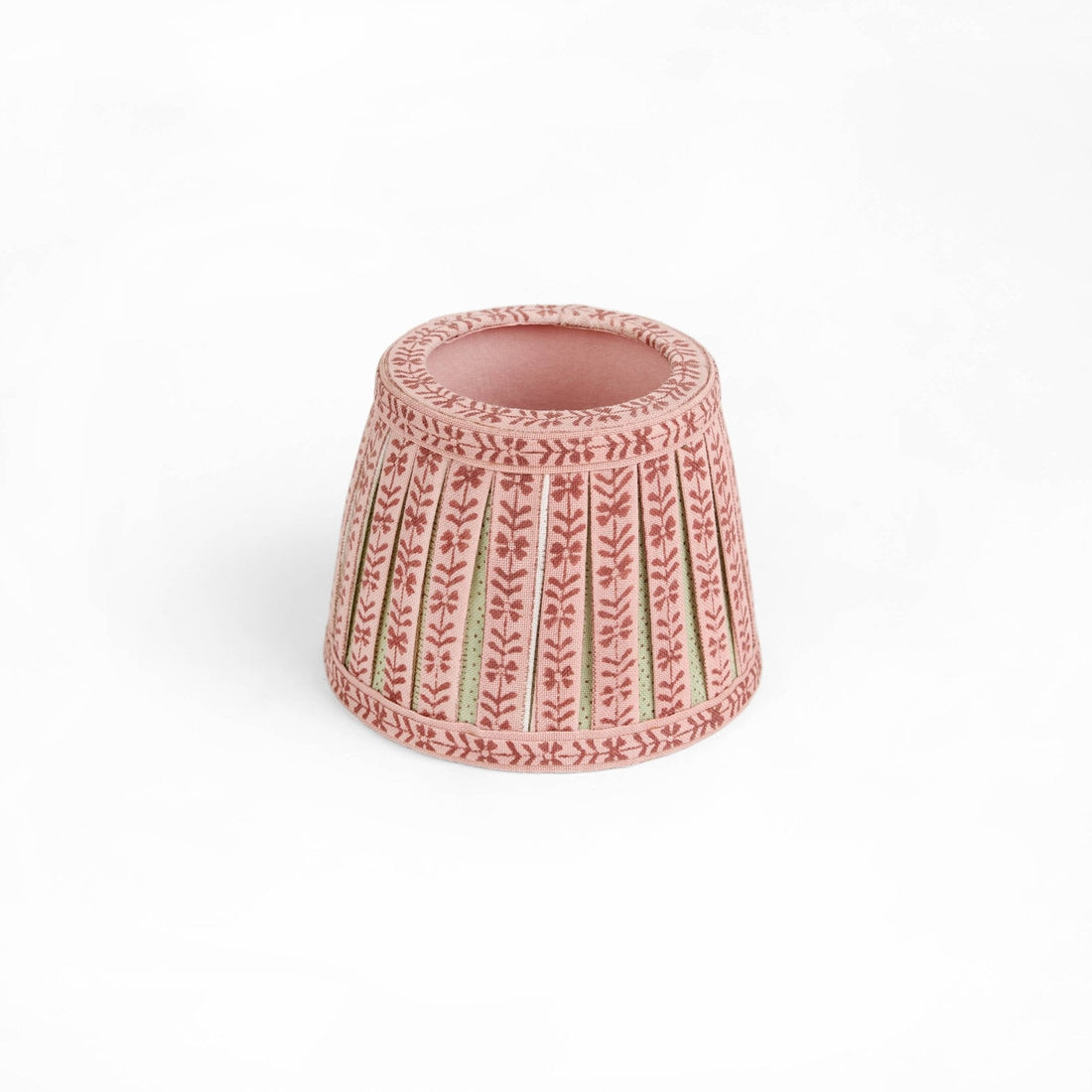 Block Printed  Lampshade Cover - Mint Rose Rhea