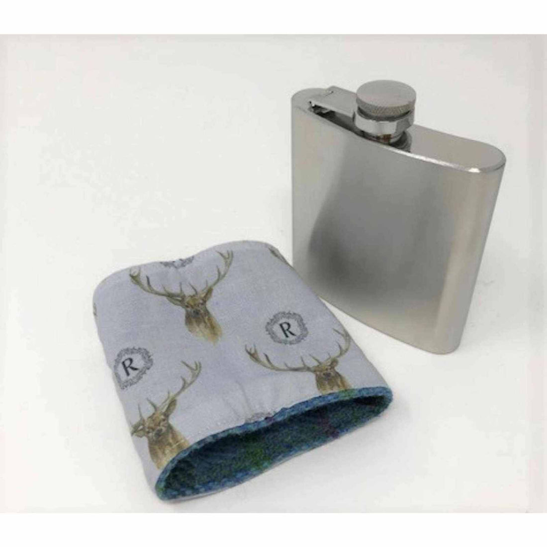 6oz Harris Tweed Hip Flask - Blackwatch Tartan