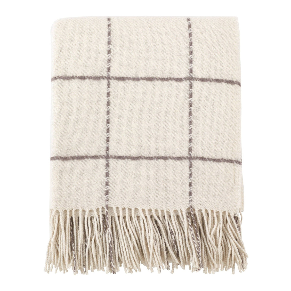 Windowpane Tassel Throw Blanket