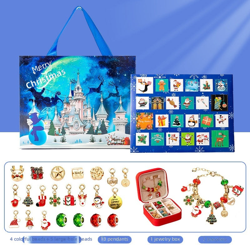 DIY Creative Children's Bracelet Silver Christmas Advent Calendar Surprise Blind Box