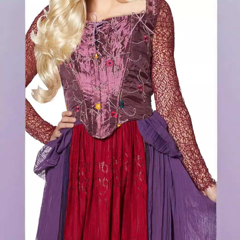 Medieval Witch Winifred Cosplay Costume Dress For Halloween