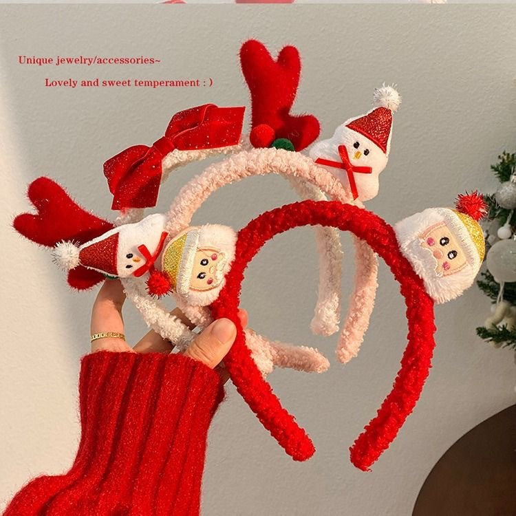 Christmas Santa Claus Headband With Cute Bear Ears