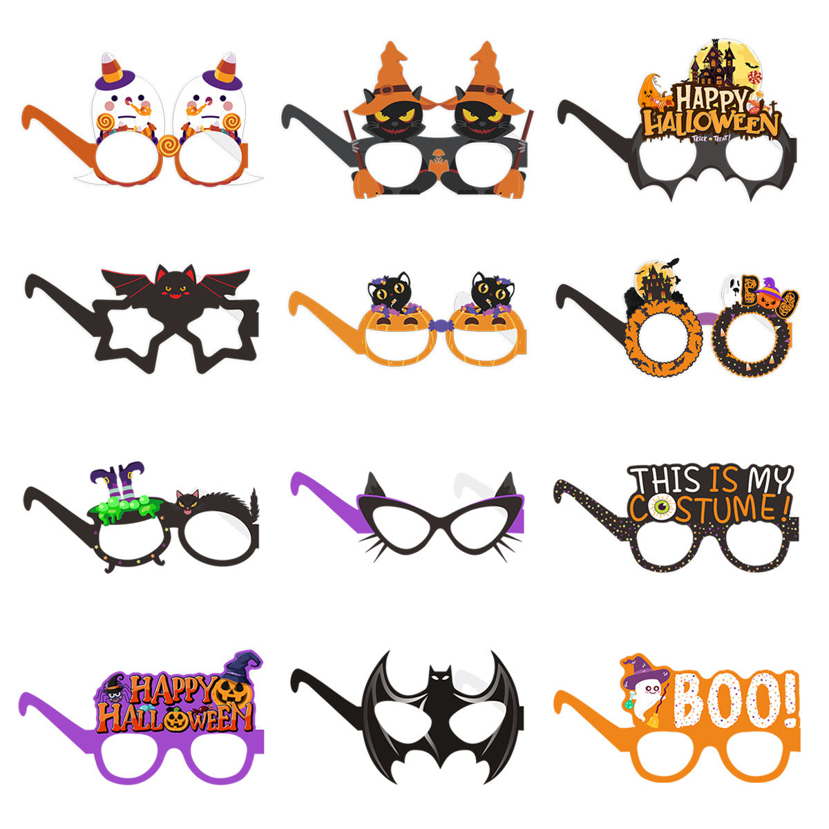 Halloween Pumpkin Bat Ghost Costume Party Glasses