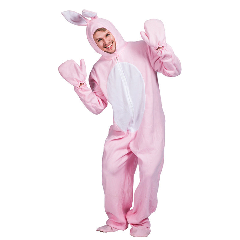 Halloween Pink Bunny Costume Adult Animal Pajamas