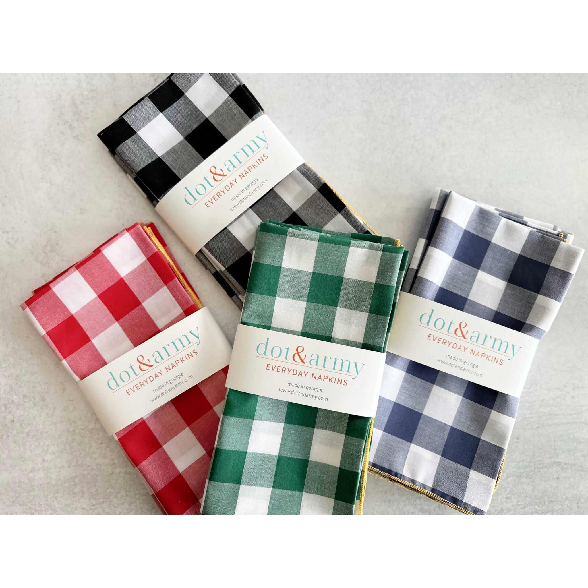 Gingham Check Cloth Napkins Set