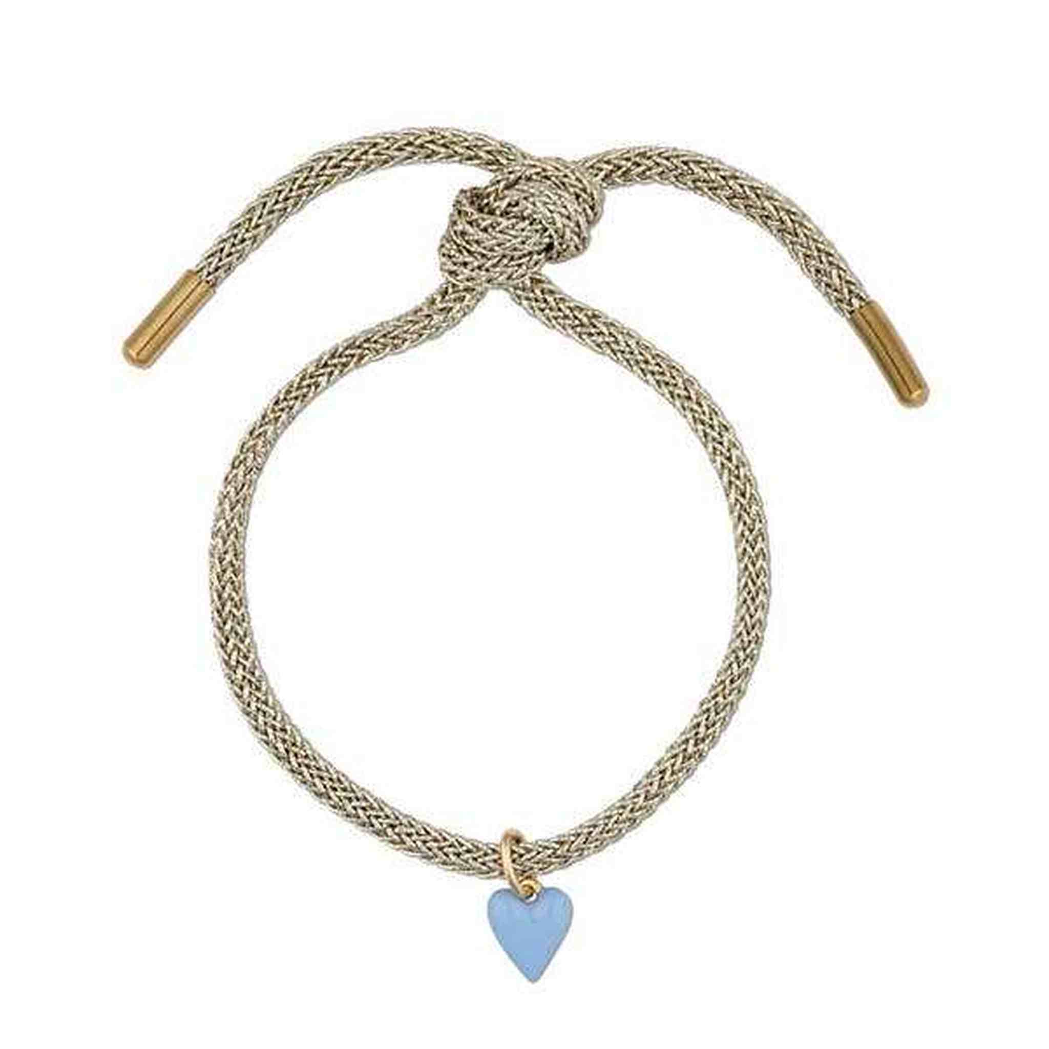 Gold Lurex Bracelet with Mini Heart: Pink