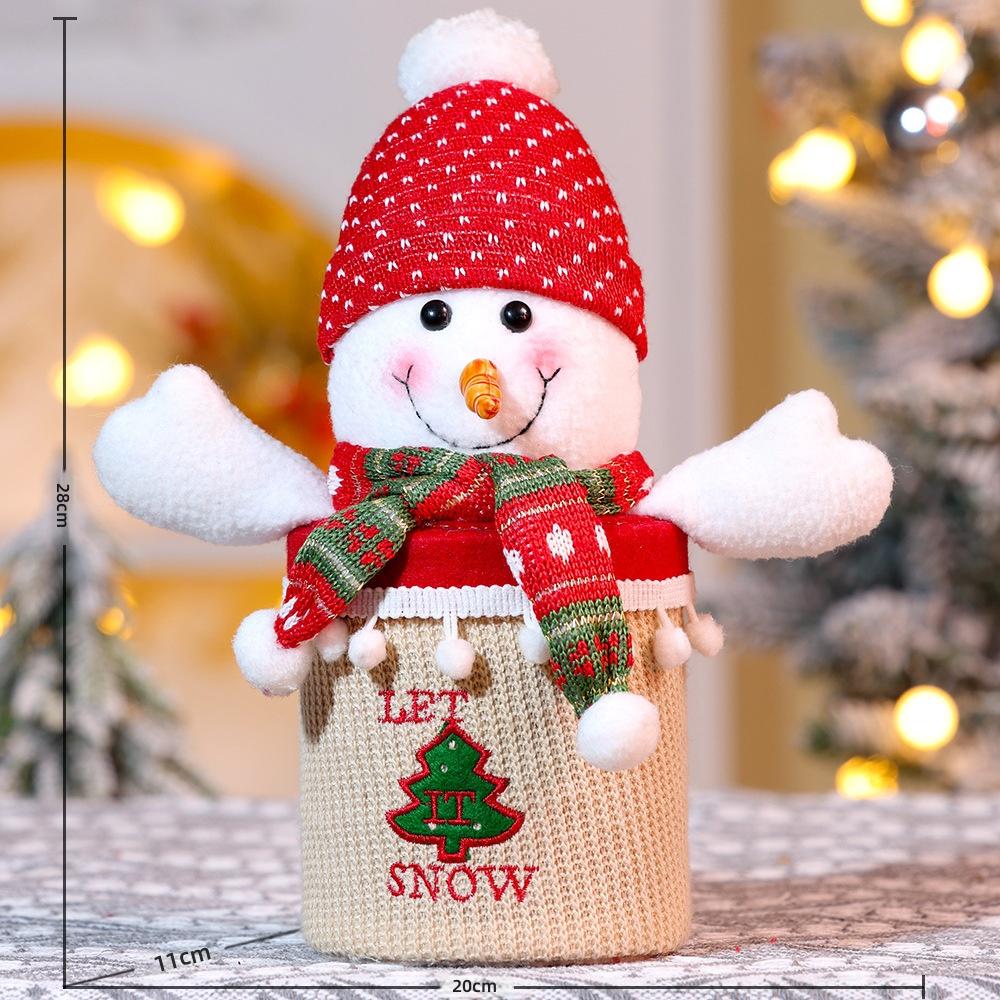 Christmas Apple Candy Gift Box With Santa Snowman Reindeer