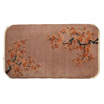 Vintage Dusty Mauve Art Deco Rug ¨C Collected Accent (2¡¯6¡± x 4¡¯3¡±)