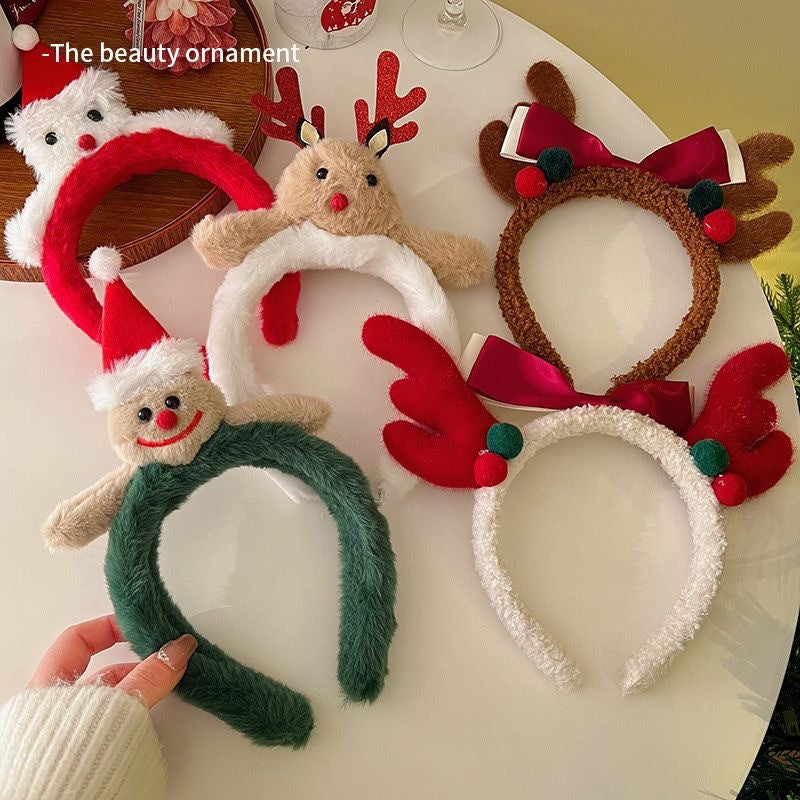 Christmas Santa Claus Headband With Cute Bear Ears