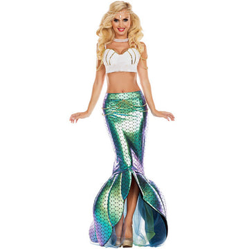 S-XXL Halloween Mermaid Costume Cosplay Sexy Mermaid Tail Dress