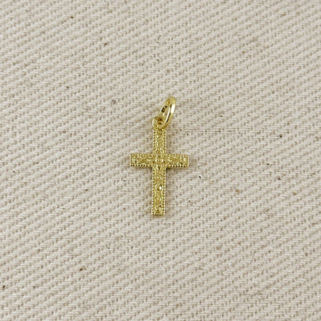18k Gold Filled Victorian Cross Charm