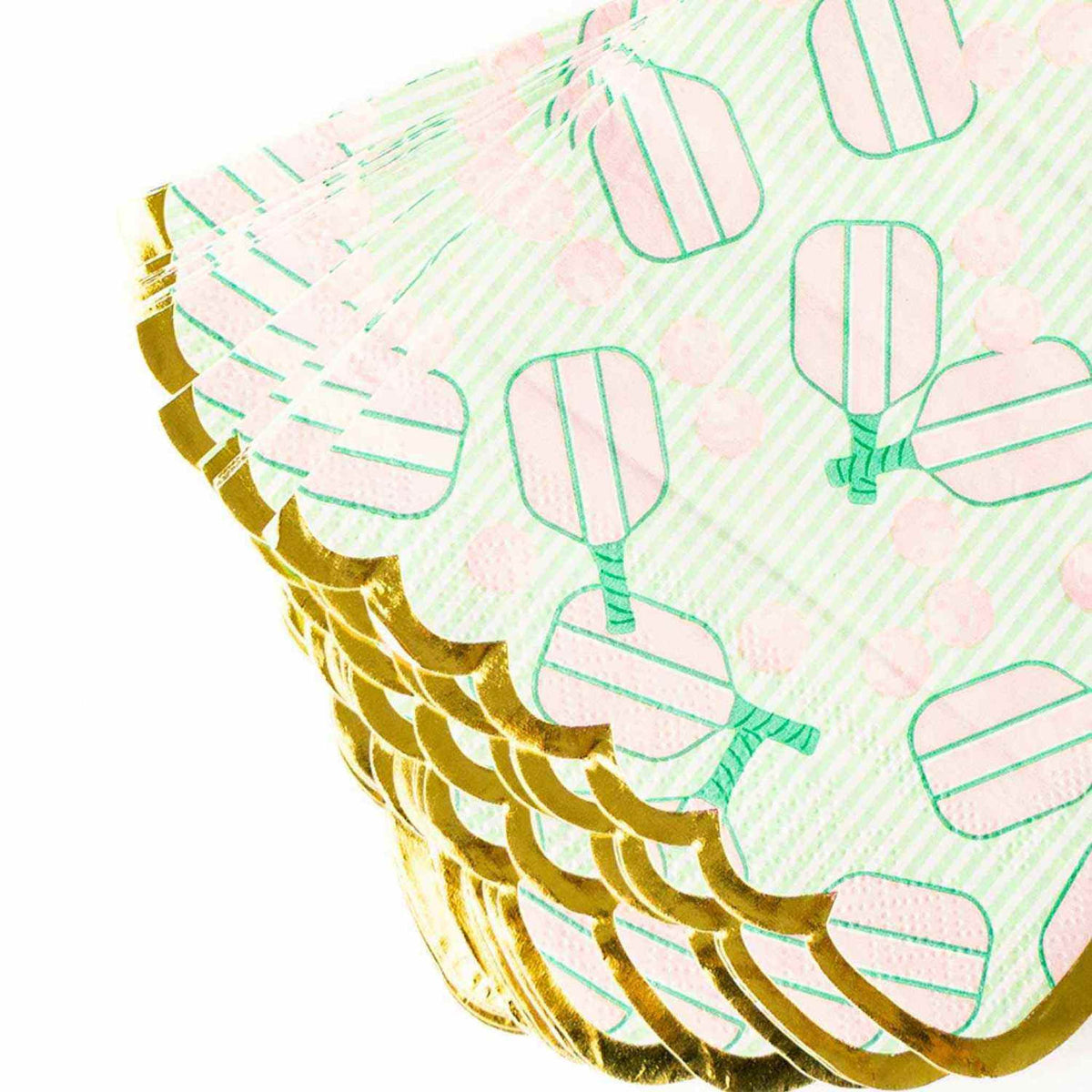 Pickleball Stripe Paper Beverage Napkin