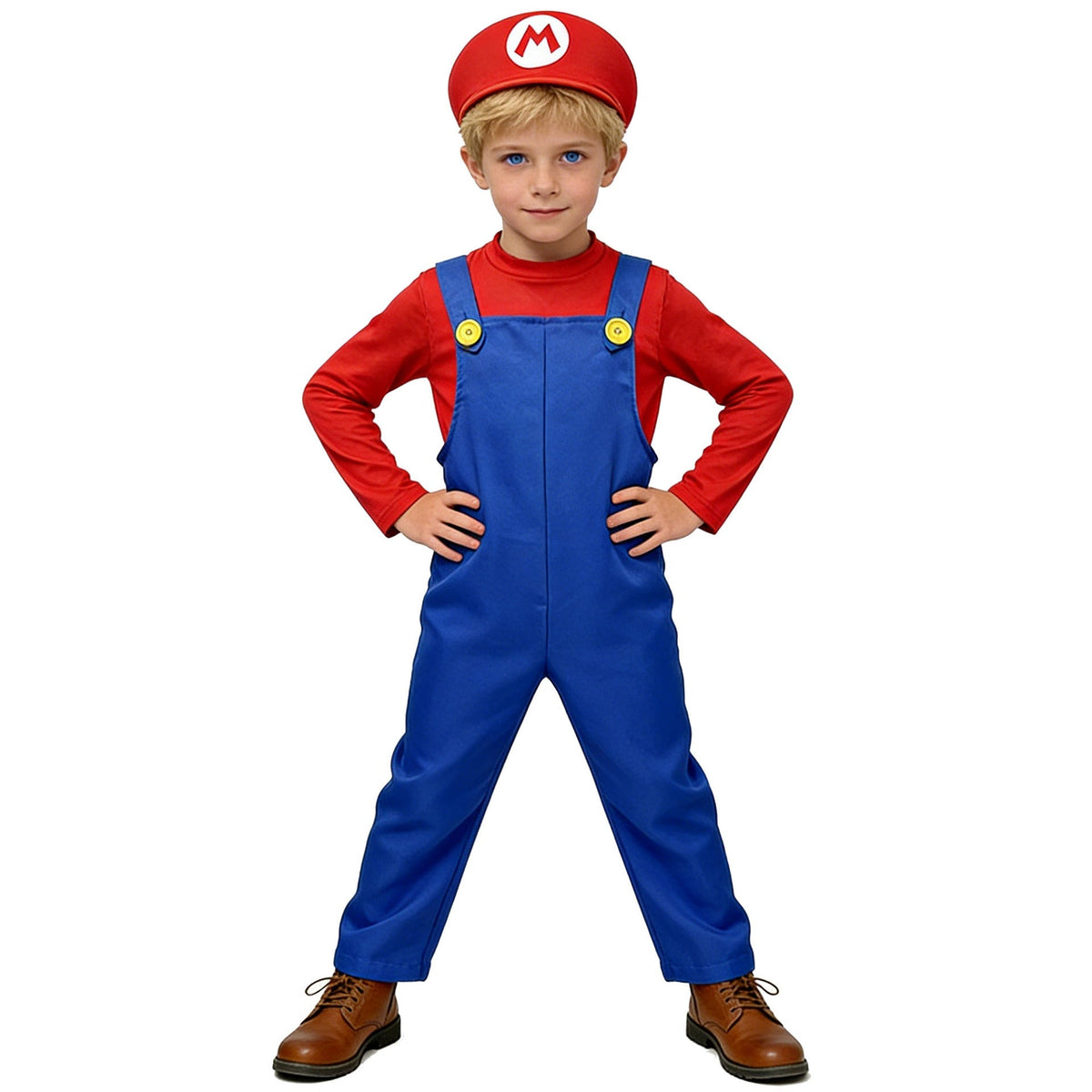 Kids Cosplay Super Mario Costume For Party Role Play