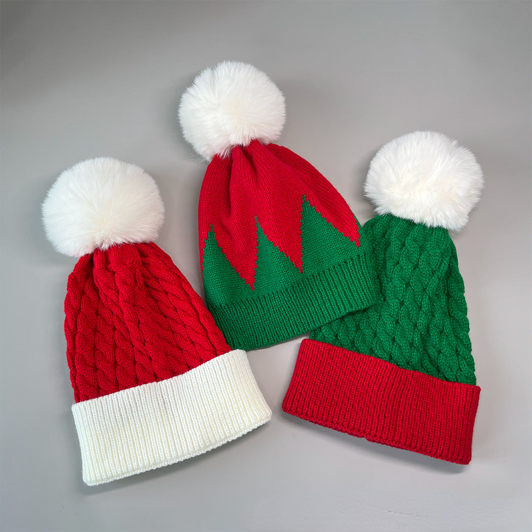 Christmas Bell Hat With Pompom, Winter Warm Knit Beanie