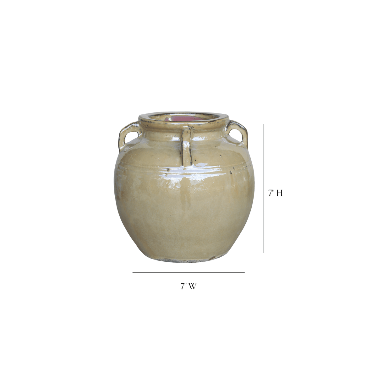 Chevalier Cream Glazed Vase With Handles