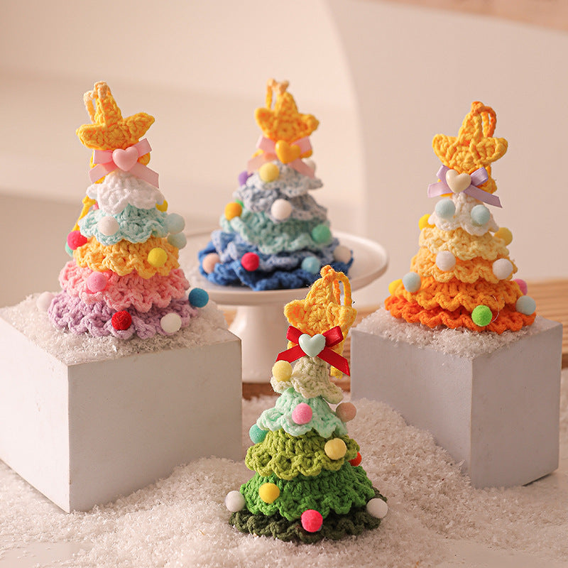 Christmas Tree Plush Ornament Crochet Car Decor