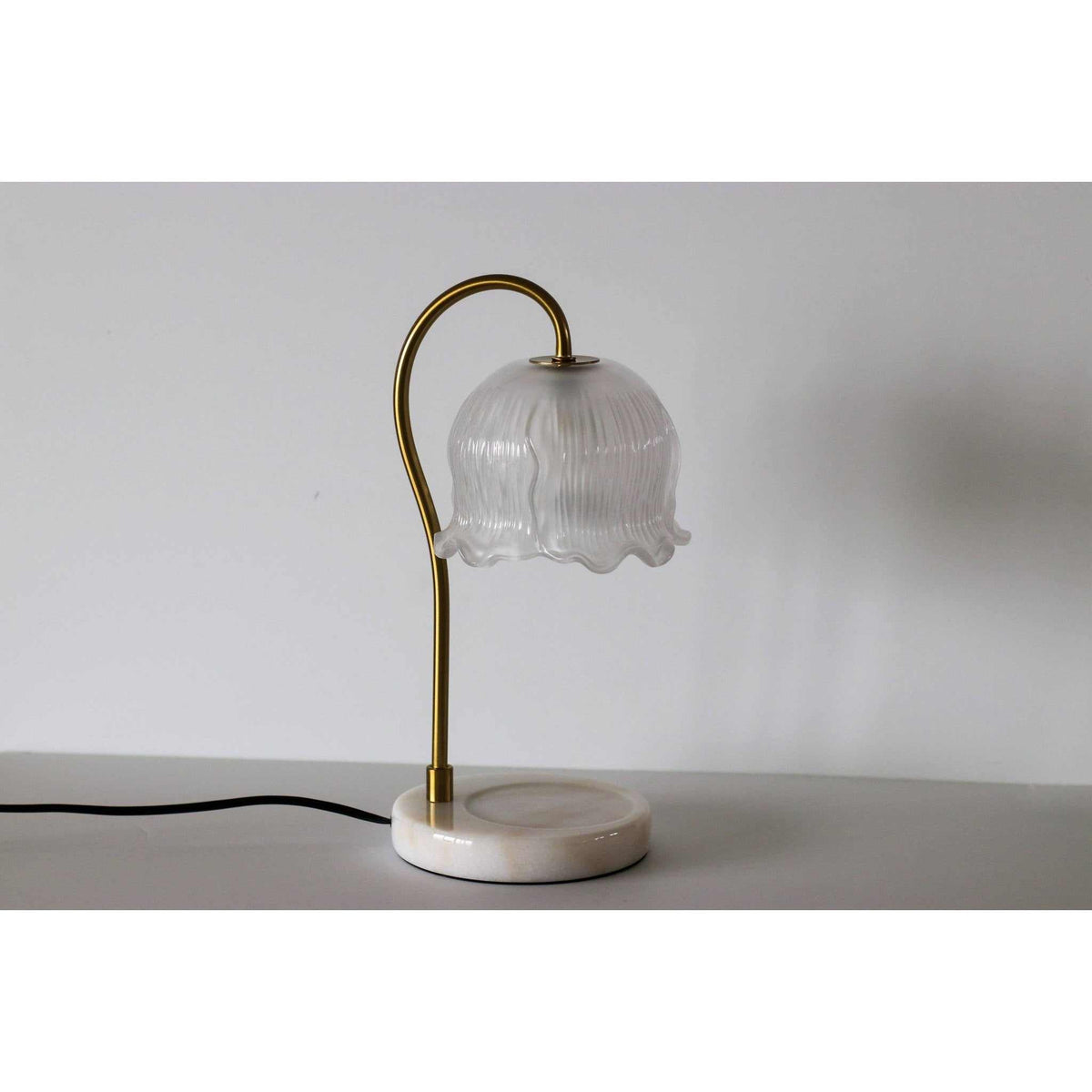 Vintage-Inspired Brass & Glass Candle Warming Lamp